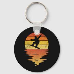 Snowboarden Shirt Retro Sunset 70s Snowbo Sleutelhanger