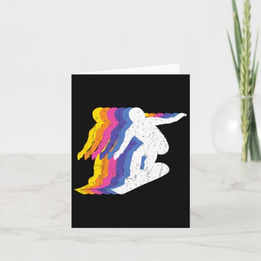 Snowboarden Shirten Retro Snowboarder - Sn Kaart (Voorkant)