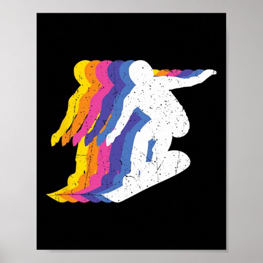 Snowboarden Shirten Retro  Snowboarder - Sn Poster (Voorkant)