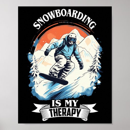 Snowboarden Sneeuwtherapie Snowboard Retro Snow Va Poster (Voorkant)