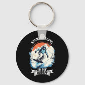 Snowboarden Sneeuwtherapie Snowboard Retro Snow Va Sleutelhanger (Voorkant)