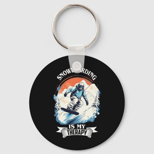 Snowboarden Sneeuwtherapie Snowboard Retro Snow Va Sleutelhanger (Voorkant)