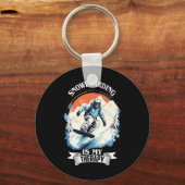 Snowboarden Sneeuwtherapie Snowboard Retro Snow Va Sleutelhanger (Voorkant)