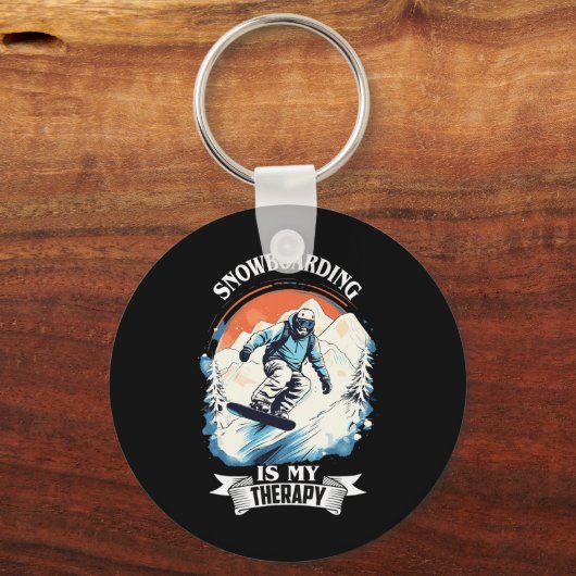 Snowboarden Sneeuwtherapie Snowboard Retro Snow Va Sleutelhanger (Voorkant)