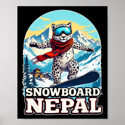 Snowboarden Snow Leopard avontuur in Nepal Poster (Voorkant)
