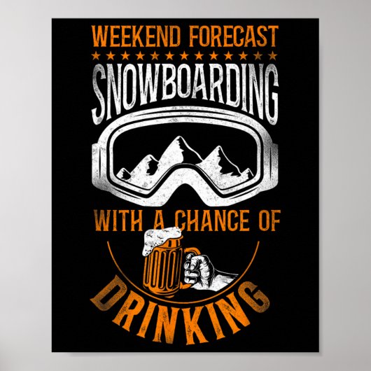 Snowboarden Snowboard Beer 1 Poster (Voorkant)