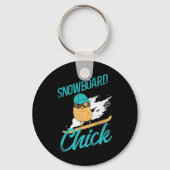 Snowboarden Snowboard  Chicken Chick Sleutelhanger (Voorkant)