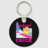 Snowboarden Snowboard Chicken Chick Snowboard Chi Sleutelhanger (Voorkant)