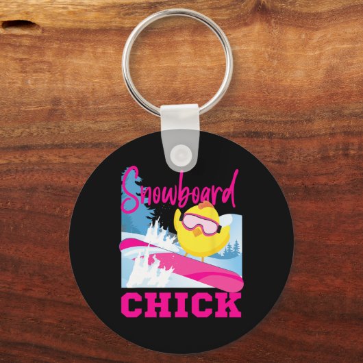 Snowboarden Snowboard Chicken Chick Snowboard Chi Sleutelhanger (Voorkant)