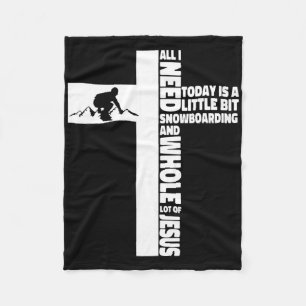 Snowboarden Snowboard Jesus Faith Cross Christelij Fleece Deken
