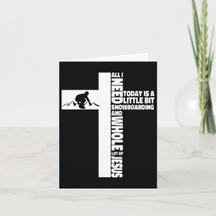 Snowboarden Snowboard Jesus Faith Cross Christelij Kaart