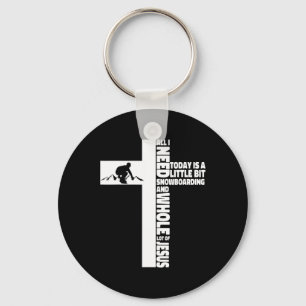 Snowboarden Snowboard Jesus Faith Cross Christelij Sleutelhanger