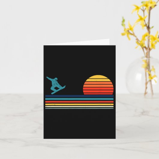 Snowboarden Snowboard Retro 1 Kaart (Gele Bloem)