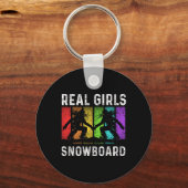 Snowboarden Snowboard Retro Echte Meisjes Sn Sleutelhanger (Voorkant)