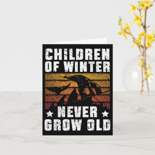 Snowboarden Snowboard Retro Kinderen van W Kaart (Gele Bloem)