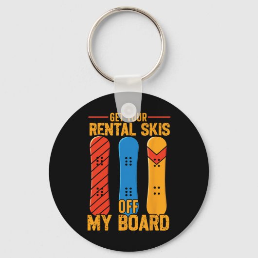 Snowboarden Snowboard  Retro Krijg Uw Huur Sleutelhanger (Voorkant)