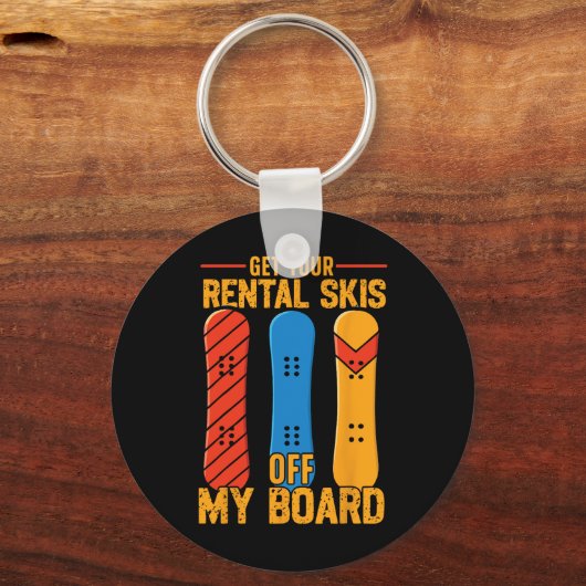 Snowboarden Snowboard  Retro Krijg Uw Huur Sleutelhanger (Voorkant)