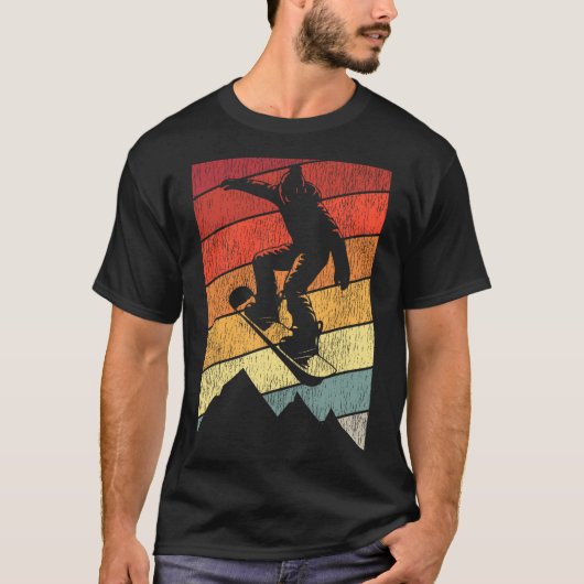 Snowboarden Snowboard  Retro Mountain 1 T-shirt (Voorkant)