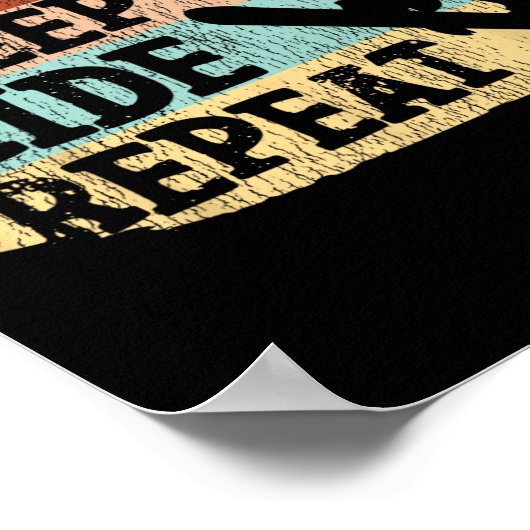 Snowboarden Snowboard  Retro Ride Eat Slee Poster (Hoek)