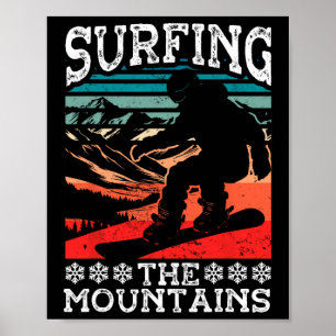 Snowboarden Snowboard  Retro Surfen op de M Poster