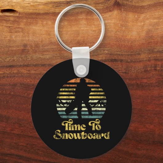 Snowboarden Snowboard  Retro Tijd voor Snowb Sleutelhanger (Voorkant)