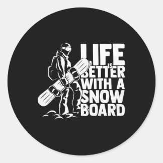 Snowboarden Sport Grappig Rijden Snowboard Competi Ronde Sticker