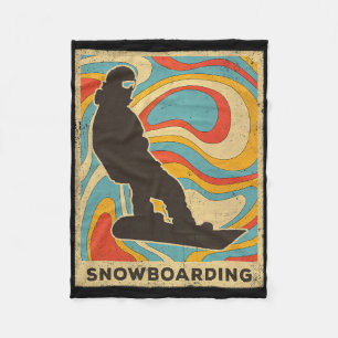 Snowboarden Sport Retro Poster Gift Fleece Deken