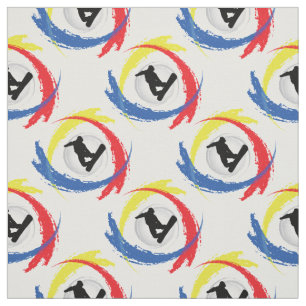 Snowboarden Tricolor Emblem Stof