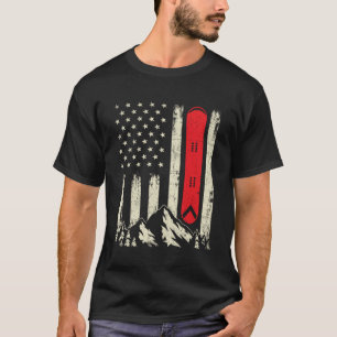 Snowboarden USA Vlag Snowboarder Wintersport T-shirt