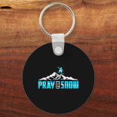 Snowboarden voor Gebed Sneeuw Jezus Sleutelhanger (Voorkant)
