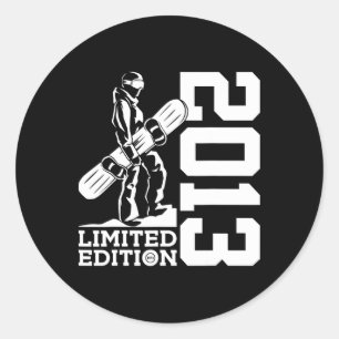 Snowboarder 12e verjaardag Snowboard 2013 Snowboar Ronde Sticker