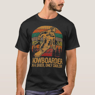 Snowboarder als een skibokarton dat alleen wolder t-shirt