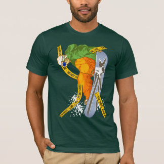 Snowboarder and fence t-shirt
