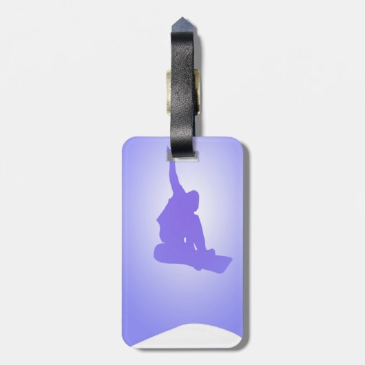 Snowboarder Bagagelabel (Achterkant verticaal)