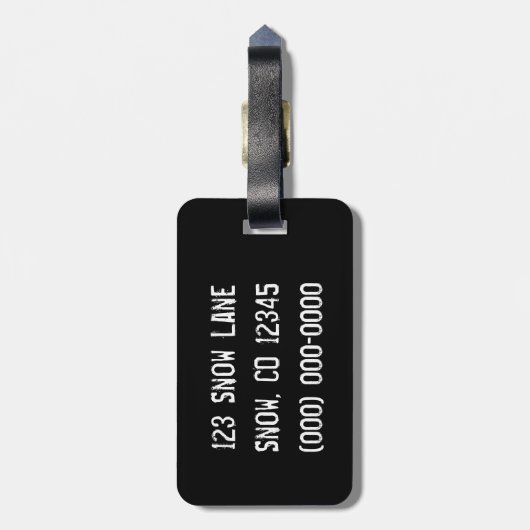 Snowboarder Bagagelabel (Achterkant verticaal)