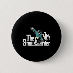Snowboarder Bergen Winter Extreme Sport Snowbo Ronde Button 5,7 Cm