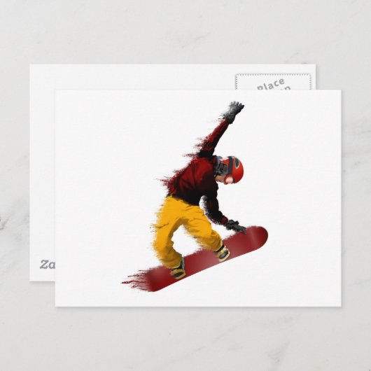 Snowboarder Briefkaart (Voorkant / Achterkant)