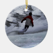 Snowboarder "Carving the Mountain" Wintersport Keramisch Ornament (Voorkant)