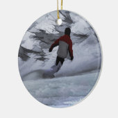 Snowboarder "Carving the Mountain" Wintersport Keramisch Ornament (Links)