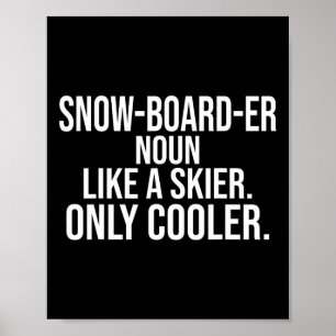 Snowboarder Definitie Woordenboek Grappig Snowboar Poster