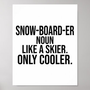 Snowboarder Definitie Woordenboek Grappig Snowboar Poster