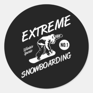 Snowboarder Extreme Snowboarden Wintersport Sneeuw Ronde Sticker