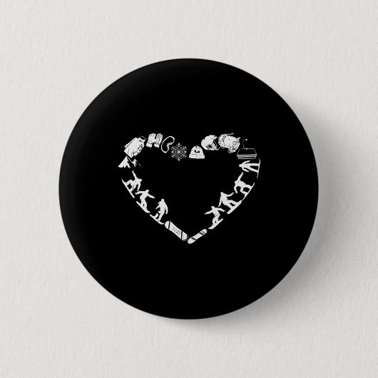 Snowboarder Freeriding Design. Ski Snowboard Ronde Button 5,7 Cm (Voorkant)