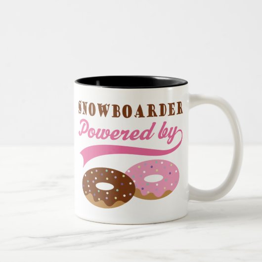 Snowboarder Funny Gift Tweekleurige Koffiemok (Rechts)