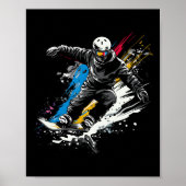 Snowboarder Graffiti Alpine Snowboarden Poster (Voorkant)