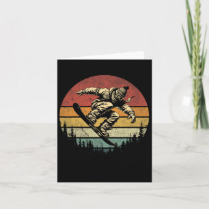 Snowboarder Graphic Retro Distressed Snowb Kaart