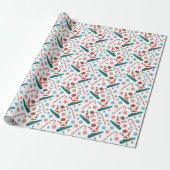 Snowboarder Holiday Gift Cadeaupapier (Uitgerold)