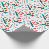 Snowboarder Holiday Gift Cadeaupapier (Hoek)