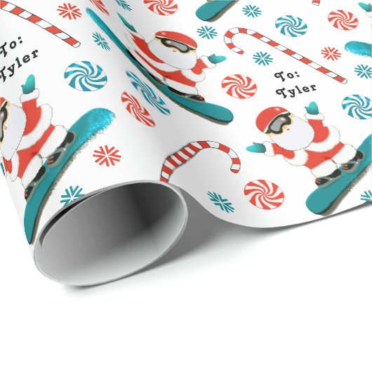 Snowboarder Holiday Gift Cadeaupapier (Rol Hoek)