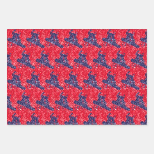 Snowboarder hoog op een helling inpakpapier vel (Voorkant)